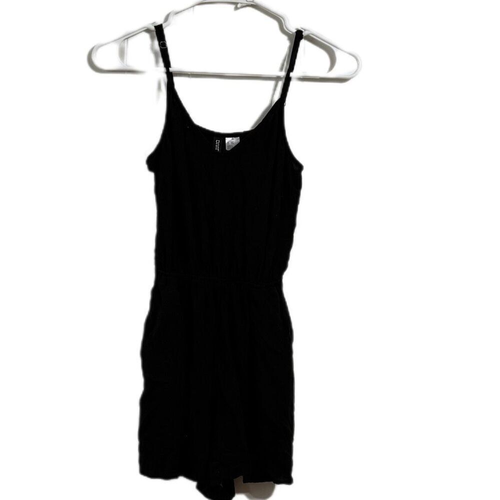 Divided Womens XXS adjustable spaghetti strap romper with pockets 